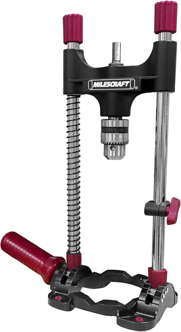 Milescraft 1318 DrillMate Portable Drillling Guide – Precision Drilling Jig Attachment for Drilling Angled or Straight Holes, Adjustable Drill Guide Attachment, Portable Drill Press with 3/8” Chuck