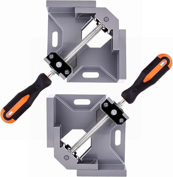 2pcs Corner Clamp - Right Angle Clamp 90 Degree Wood Clamps For Woodworking, With Adjustable Swing Jaw Aluminum Alloy Frame Clamps, For Welding, DIY Woodworking.