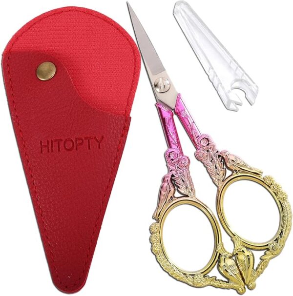 Sewing Embroidery Scissors with Cover - Small Travel Scissors for Crafting Needlework Knitting Thread Snips Fabric Yarn Detail Cutting Tool, Little Cute Bird Shears